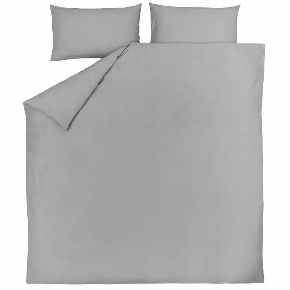 Dunelm Non Iron Plain Dye Slate Duvet Cover - Image 2