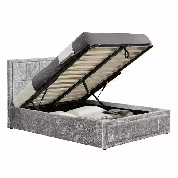 Birlea Hannover Steel Crushed Velvet Ottoman Bed - Image 3