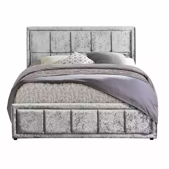 Birlea Hannover Steel Crushed Velvet Ottoman Bed - Image 5