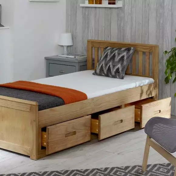 Amani Mission Waxed Pine Storage Bed - Image 3