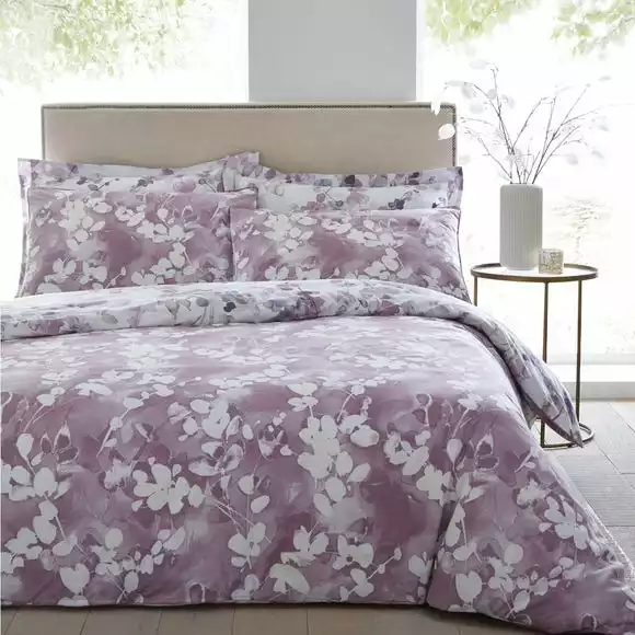 Dunelm Honesty Mauve Reversible Duvet Cover And Pillowcase Set - Image 2