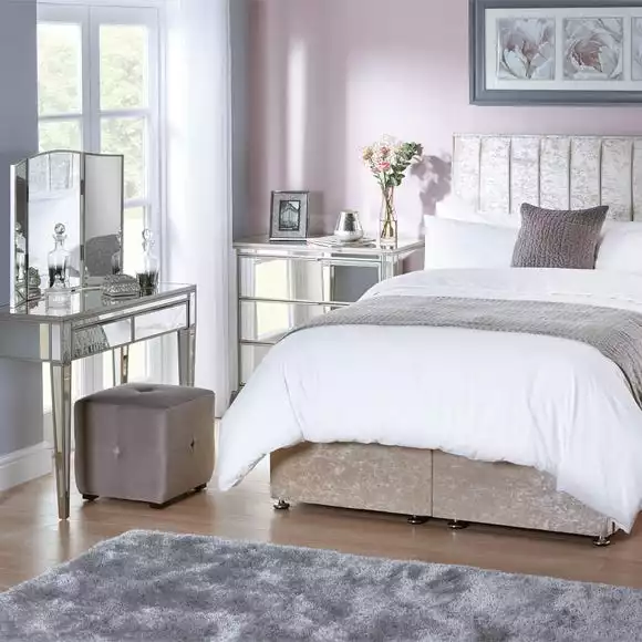 Dunelm Fitzgerald 5 Drawer Chest, Mirrored - Image 2