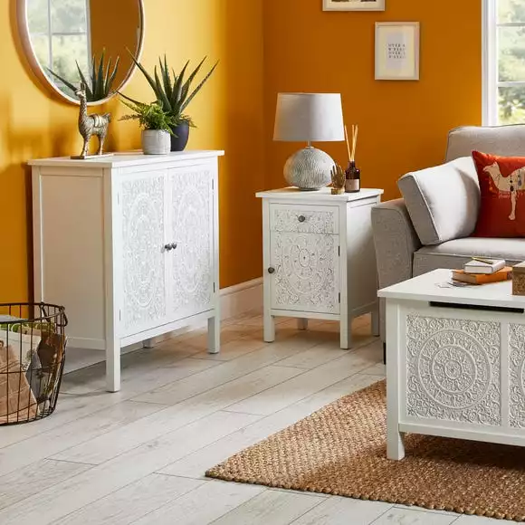 Dunelm Samira 1 Door & 1 Drawer Chest, White - Image 2