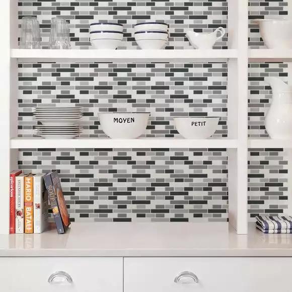 InHome Smoked Glass Self Adhesive Backsplash Tiles - Image 6