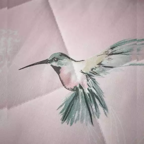 Dunelm Heavenly Hummingbird Blush Bedspread - Image 4