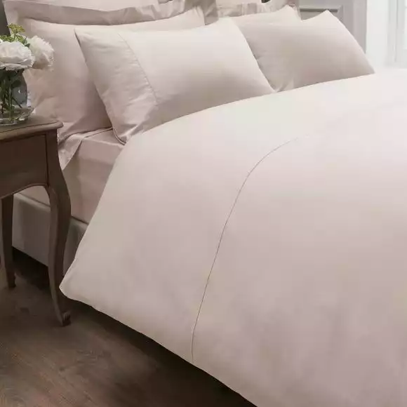 Dorma 300 Thread Count 100% Cotton Sateen Plain Blush Duvet Cover - Image 3