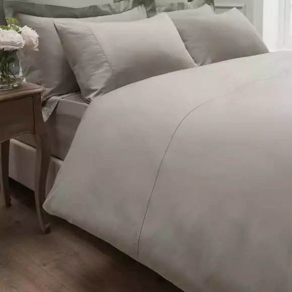 Dorma 300 Thread Count 100% Cotton Sateen Plain Natural Duvet Cover - Image 2