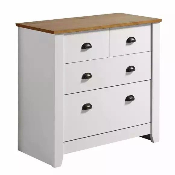 Seconique Ludlow 3 Piece Bedroom Furniture Set, White & Pine - Image 3