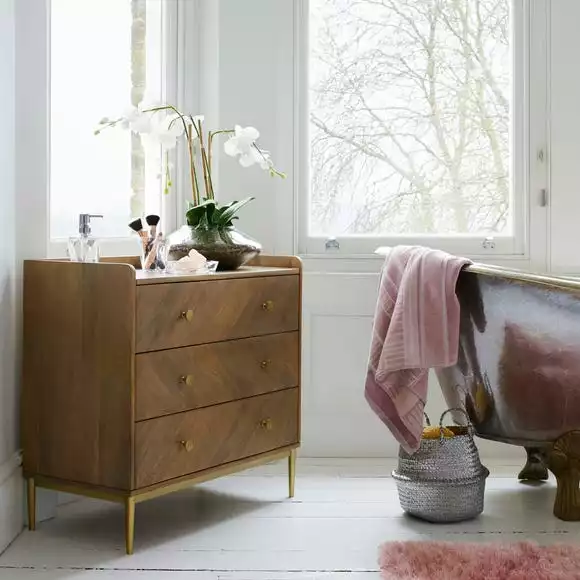 Dunelm Rumi 3 Drawer Chest, Mango Wood - Image 2