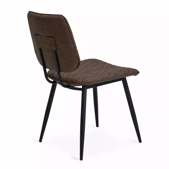 Dunelm Austin Set Of 2 Faux Leather Brown Dining Chairs - Image 5