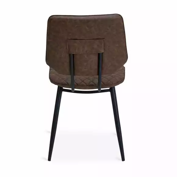 Dunelm Austin Set Of 2 Faux Leather Brown Dining Chairs - Image 6