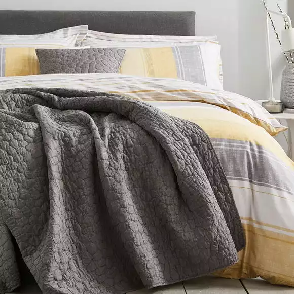Dunelm Pebble Charcoal Grey Bedspread - Image 3