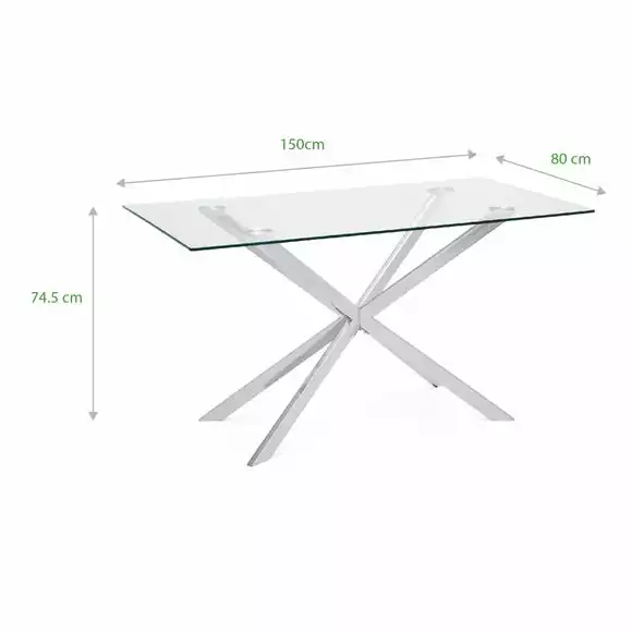 Dunelm Lumia Glass Dining Table - Image 5