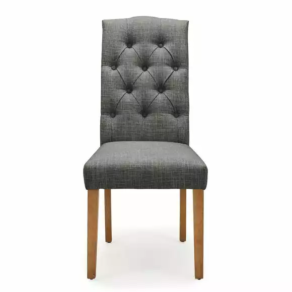 Dunelm Darcy Set Of 2 Dining Chairs Charcoal - Image 3
