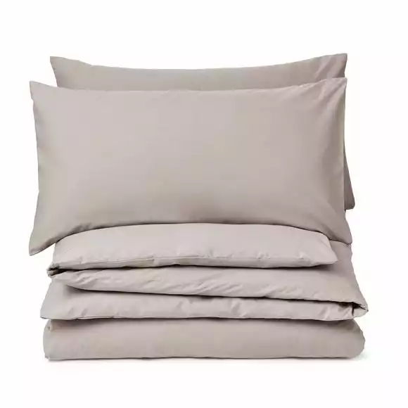 Dunelm Non Iron Plain Dye Natural Standard Pillowcase Pair - Image 2