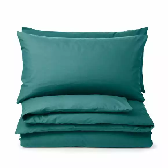 Dunelm Non Iron Plain Dye Teal Standard Pillowcase Pair - Image 2