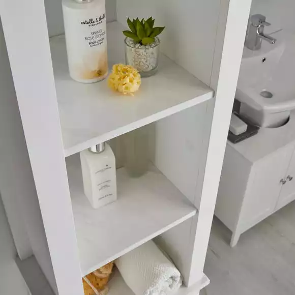 Lloyd Pascal Marble Effect Tall Cabinet - Image 5