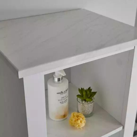 Lloyd Pascal Marble Effect Tall Cabinet - Image 6