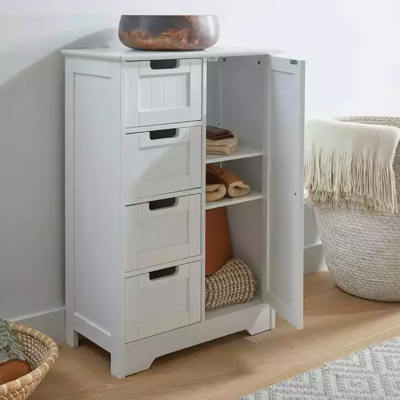Lloyd Pascal White 4 Drawer Storage Cabinet - Image 3