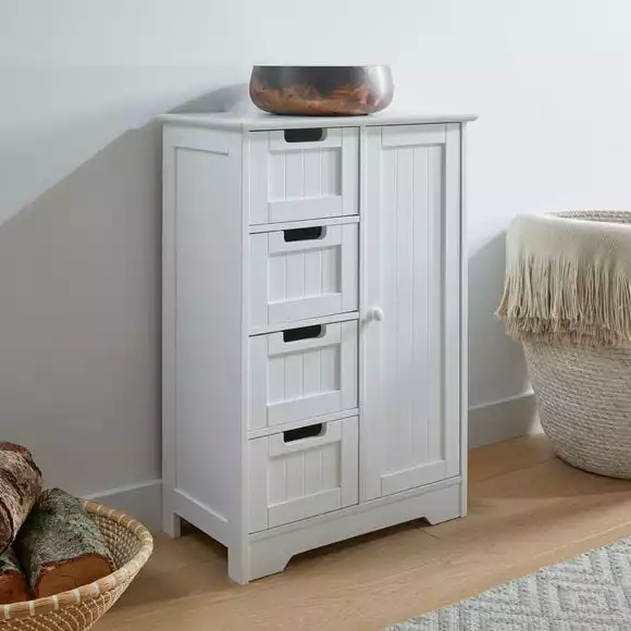 Lloyd Pascal White 4 Drawer Storage Cabinet - Image 4