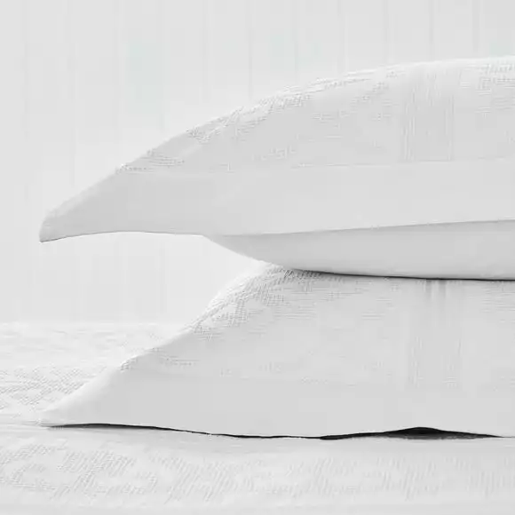 Dorma Purity Paloma 100% Cotton White Jacquard Duvet Cover - Image 4