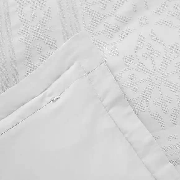 Dorma Purity Paloma 100% Cotton White Jacquard Duvet Cover - Image 6