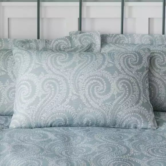 Dunelm Abigail Blue Textured Cover And Pillowcase Set - Image 4
