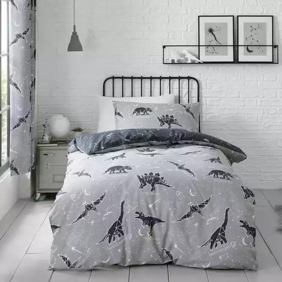 Dunelm Black Space Dinosaur Fitted Sheet - Image 3