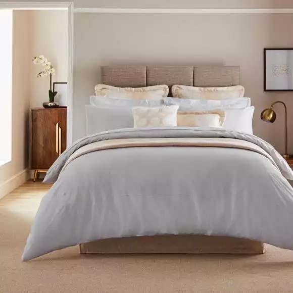 Dorma Egyptian Cotton Sateen 1000 Thread Count Silver Duvet Cover - Image 2