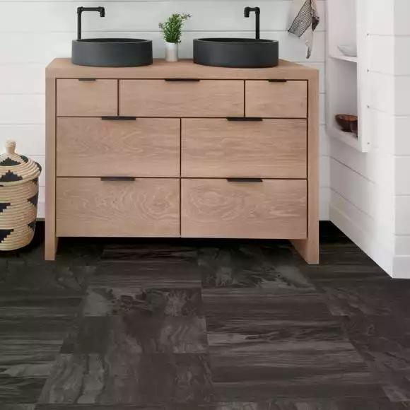 Raven Black Self Adhesive Floor Tiles - Image 5