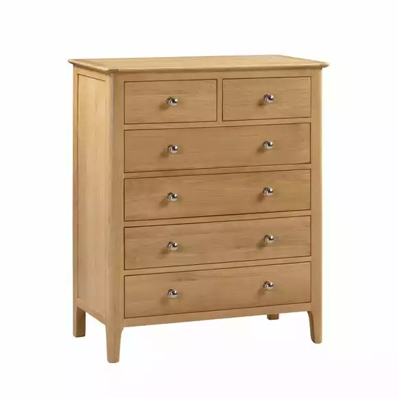 Julian Bowen Cotswold 6 Drawer Chest, Oak - Image 3