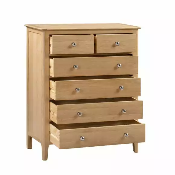 Julian Bowen Cotswold 6 Drawer Chest, Oak - Image 5