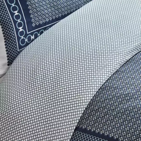 Dorma Abbotswood 100% Cotton Navy Duvet Cover And Pillowcase Set - Image 5