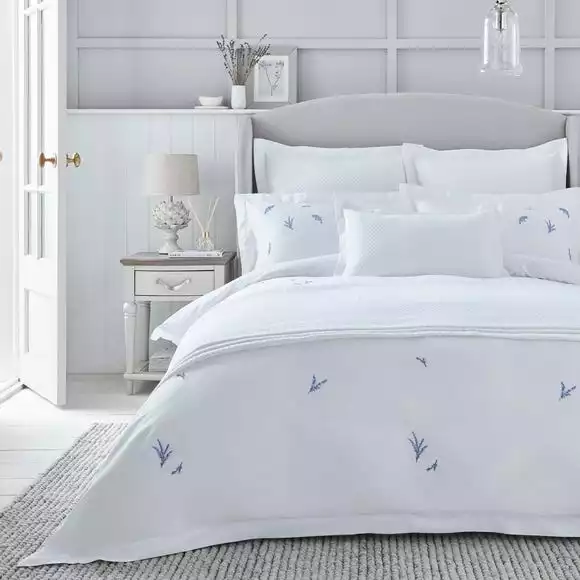 Dorma Ashmore Lavender 100% Cotton Duvet Cover And Pillowcase Set - Image 2