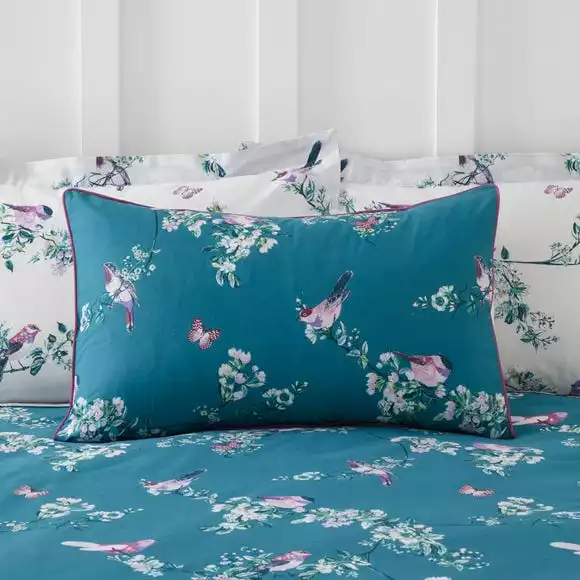 Dunelm Beautiful Birds Teal Duvet Cover And Pillowcase Set - Image 4