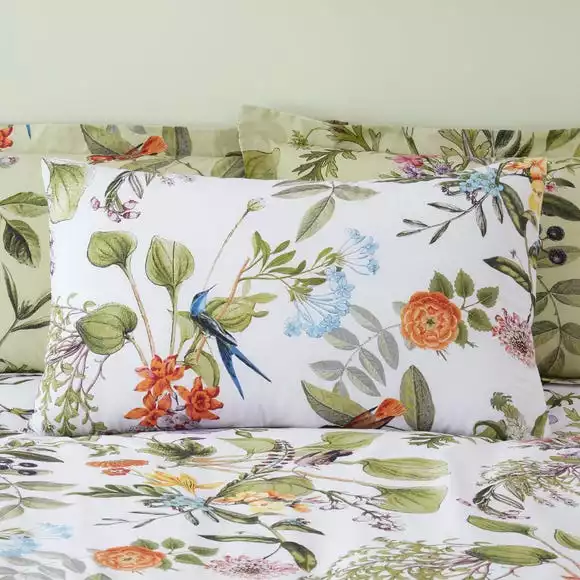 Dunelm Paradise Birds Green Reversible Duvet Cover And Pillowcase Set - Image 3
