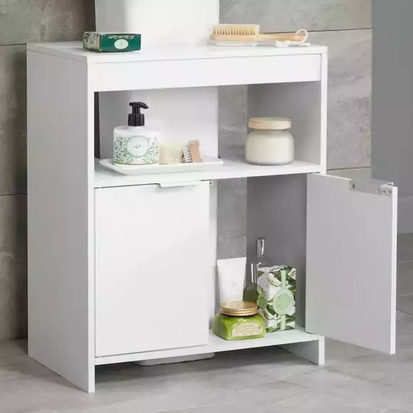 Lloyd Pascal Jaxon White Under Sink Unit With Open Shelf - Image 2