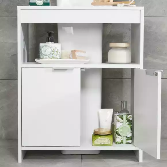 Lloyd Pascal Jaxon White Under Sink Unit With Open Shelf - Image 3