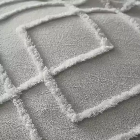 Pineapple Elephant Tufted Grey Diamond 100% Cotton Duvet Cover And Pillowcase Set - Image 4