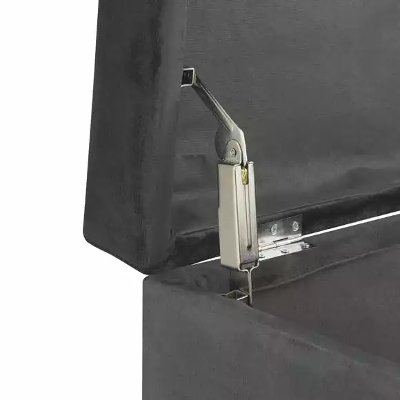 Dunelm Luxe Grey Velvet Storage Trunk - Image 6