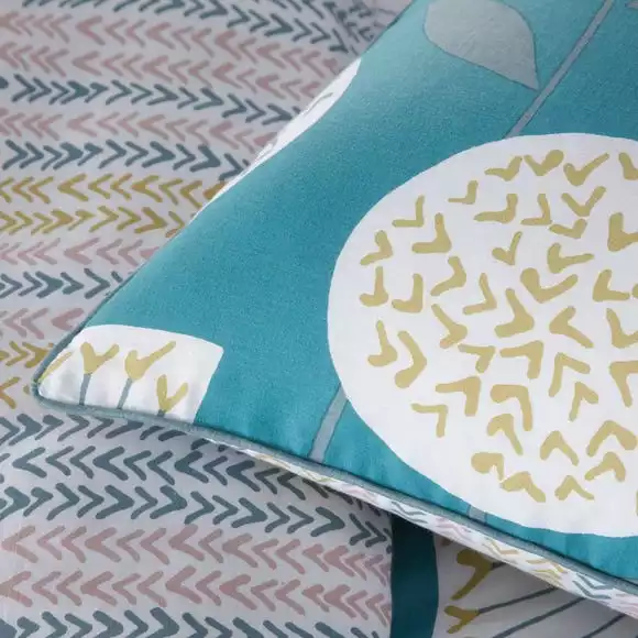 Elements Emmott Reversible Teal Duvet Cover And Pillowcase Set - Image 3