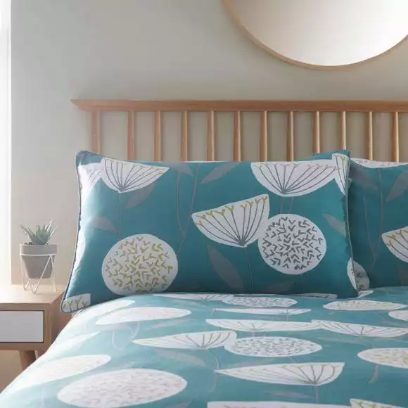 Elements Emmott Reversible Teal Duvet Cover And Pillowcase Set - Image 4