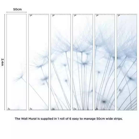 Dunelm Dandelion Mural Blue - Image 4