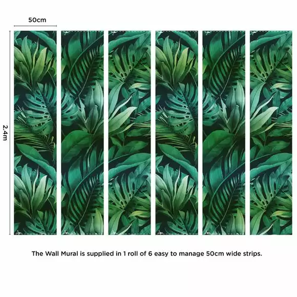 Dunelm Tropical Leaves Green Mural - Image 5