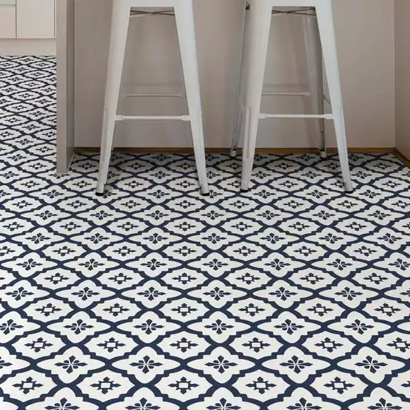 Floorpops Atlas Navy Self Adhesive Floor Tiles - Image 2