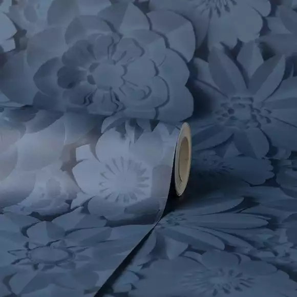 Dunelm Dimensions Floral Navy Wallpaper - Image 3
