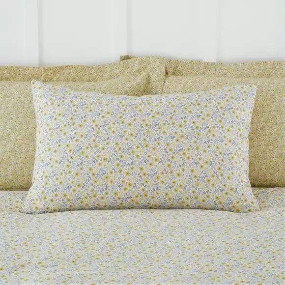 Dunelm Bessie Ditsy Floral Ochre 100% Cotton Reversible Duvet Cover And Pillowcase Set - Image 6