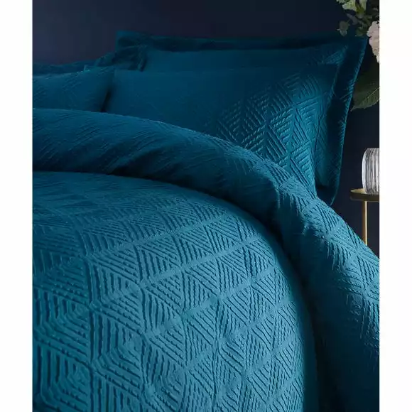 Dunelm Parisa Geometric Peacock Duvet Cover And Pillowcase Set - Image 2