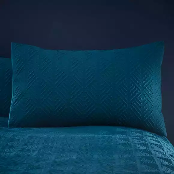 Dunelm Parisa Geometric Peacock Duvet Cover And Pillowcase Set - Image 4