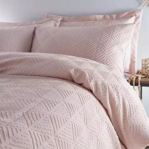 Dunelm Parisa Geometric Blush Duvet Cover And Pillowcase Set - Image 2